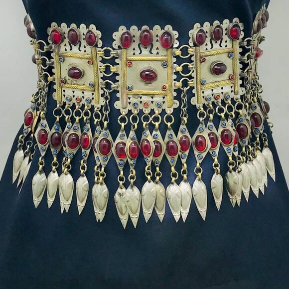 Vintage Turkmen Kuchi Belt, Handmade Belly Belt, Boho Turkmen Belly Dance Belt, - Picture 16 of 16